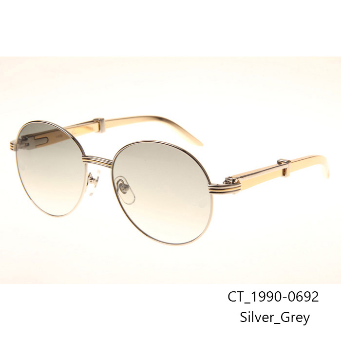 Cartier CT1990-0692 Gold Stainless Steel Sunglasses In Silver Grey - DesignerGu