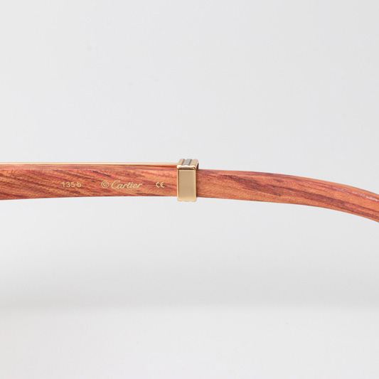Cartier CT_1116679 Wood Sunglasses Gold Gradient Brown - DesignerGu