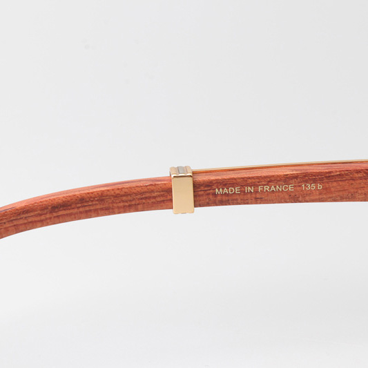 Cartier CT_1116679 Wood Sunglasses Gold Gradient Brown - DesignerGu