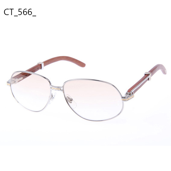 Cartier CT566 Wood Sunglasses In Silver   - DesignerGu