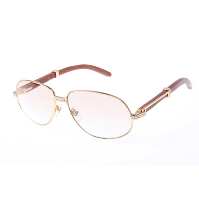 Cartier CT566 Wood Sunglasses In Gold - DesignerGu