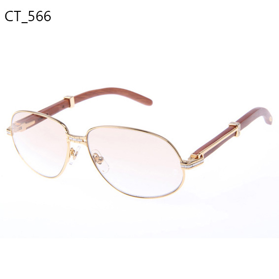 Cartier CT566 Wood Sunglasses In Gold - DesignerGu