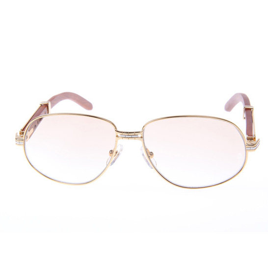 Cartier CT566 Wood Sunglasses In Gold - DesignerGu