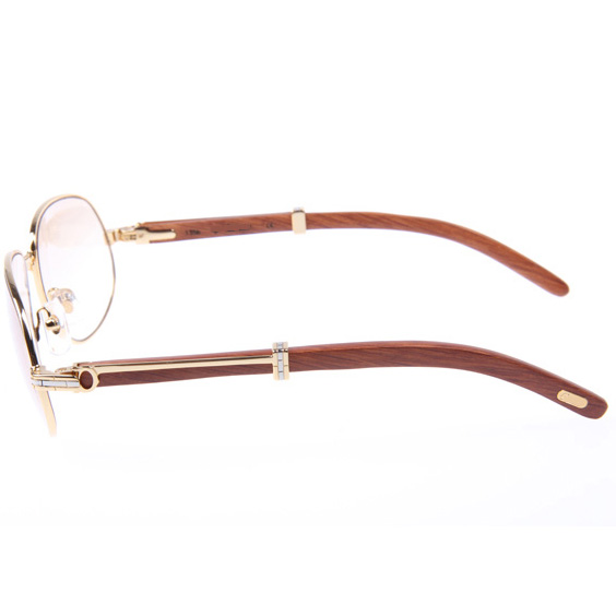 Cartier CT566 Wood Sunglasses In Gold - DesignerGu
