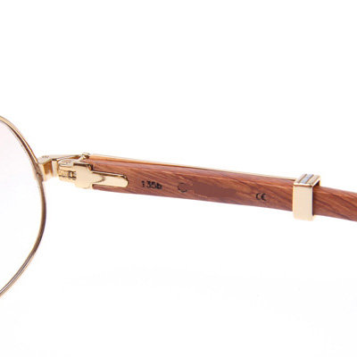 Cartier CT566 Wood Sunglasses In Gold - DesignerGu