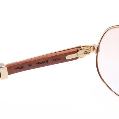 Cartier CT566 Wood Sunglasses In Gold - DesignerGu