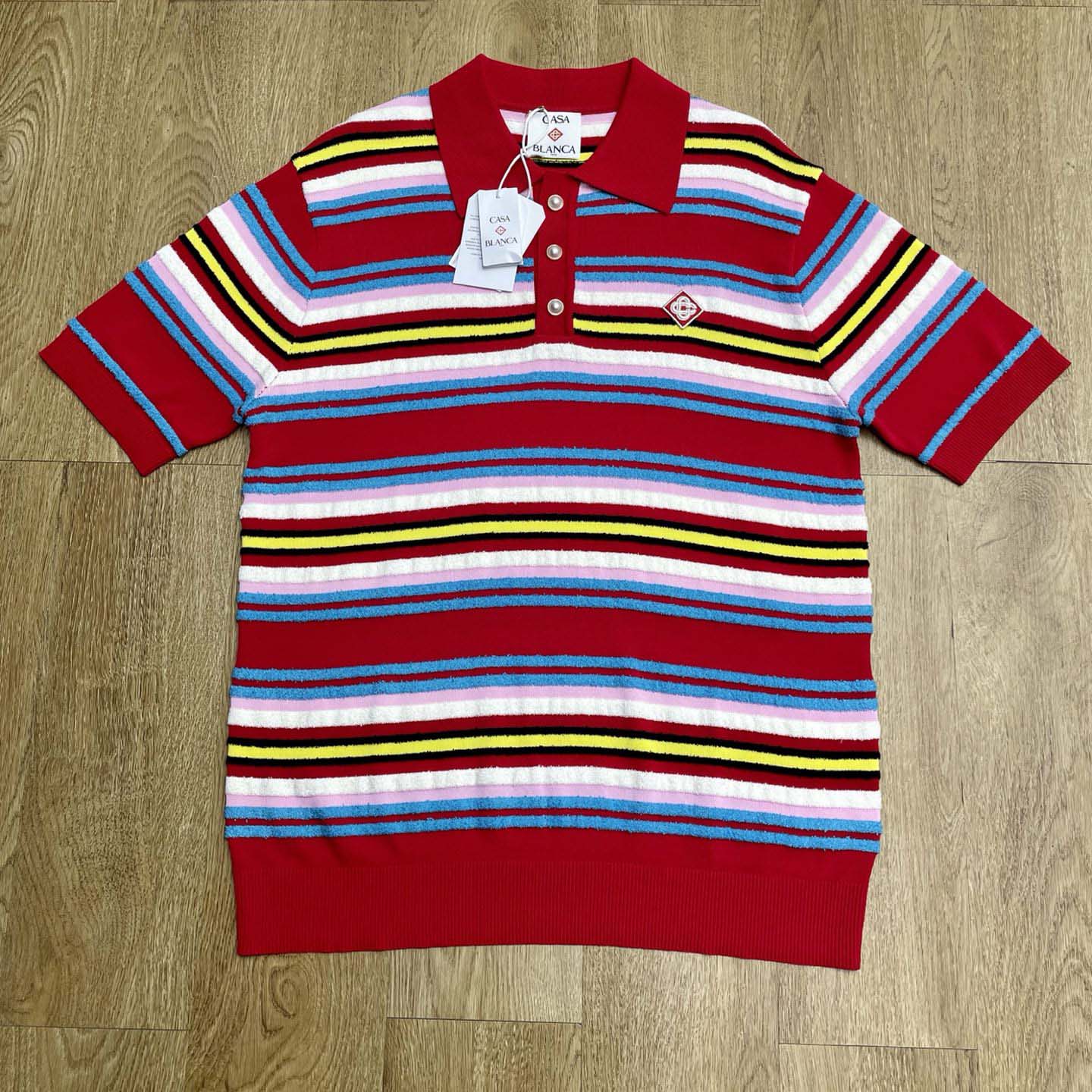Casablanca Stripe Polo Shirt   D0097 - DesignerGu