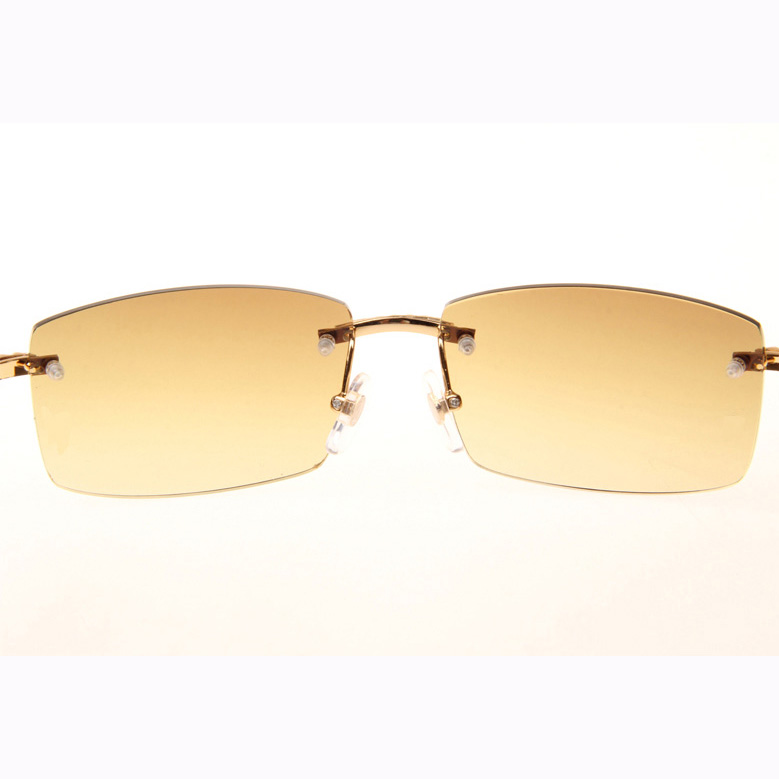 Cartier CT 3524012 Big Diamond White Buffalo Sunglasses In Gold Brown - DesignerGu
