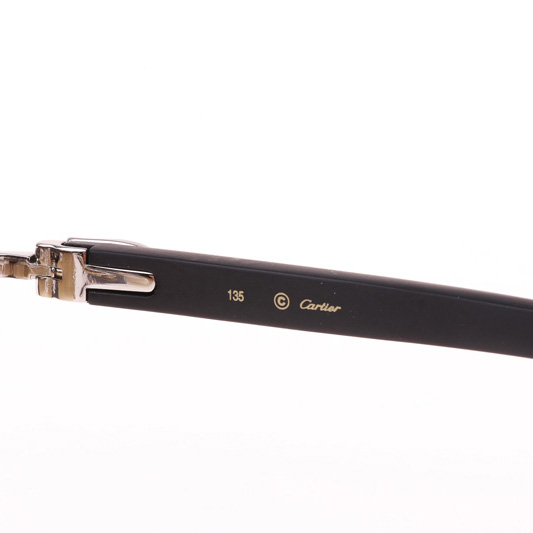 Cartier CT_3524012 Black Wood Sunglasses In Silver Brown - DesignerGu