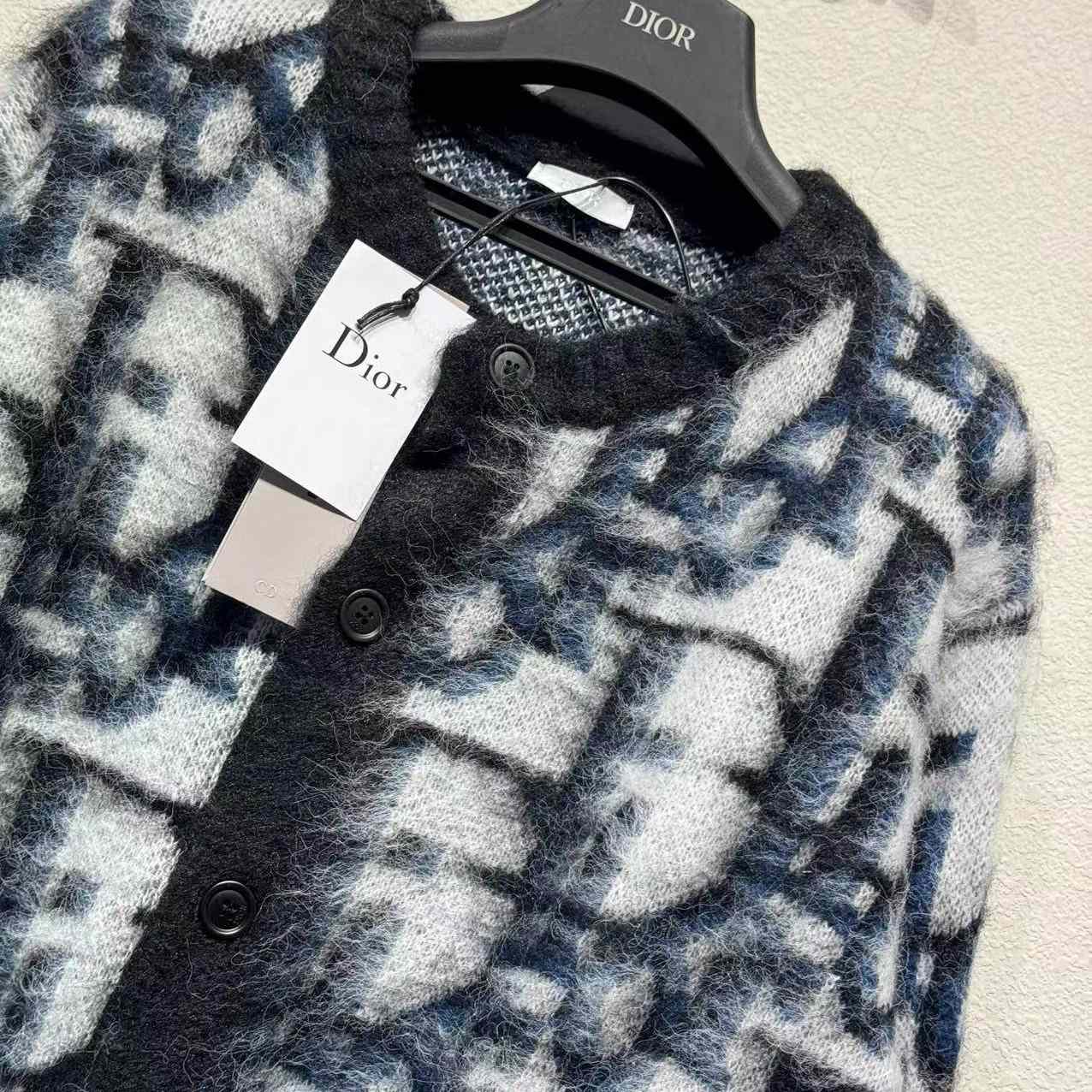 Dior Blue Printed Long Sleeve Knitwear - DesignerGu