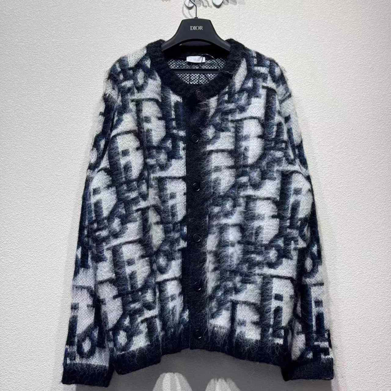 Dior Blue Printed Long Sleeve Knitwear - DesignerGu