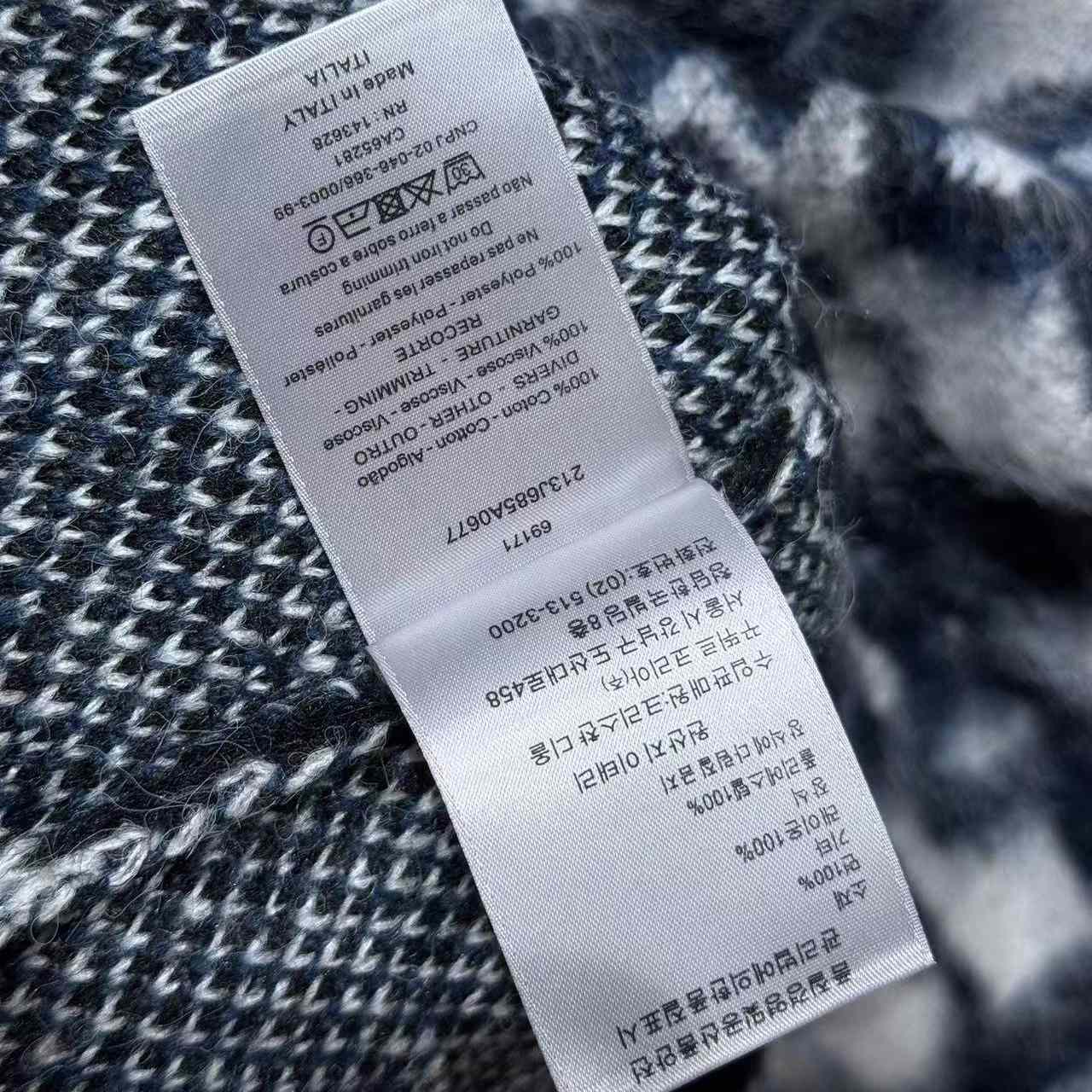 Dior Blue Printed Long Sleeve Knitwear - DesignerGu