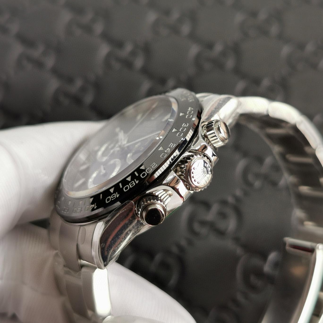 Rolex Cosmograph Daytona Stainless Steel Black Dial Watch 116500 - DesignerGu