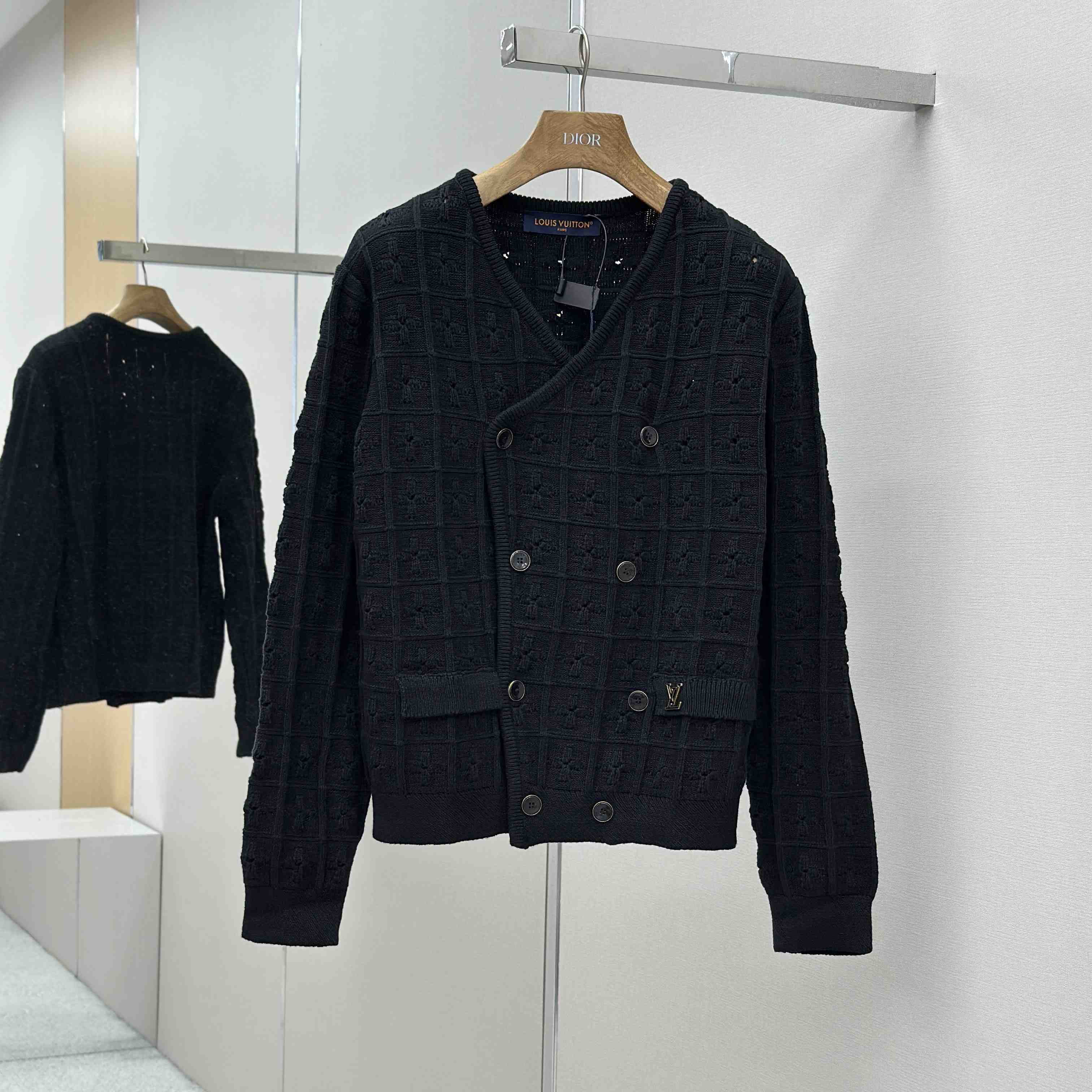 Louis Vuitton Double-Breasted Knit Jacket   1AHVNM - DesignerGu