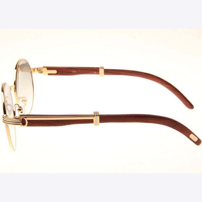 Cartier CT1990-0692 Wood Sunglasses In Gold Grey - DesignerGu