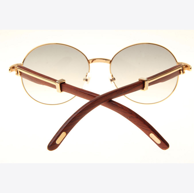 Cartier CT1990-0692 Wood Sunglasses In Gold Grey - DesignerGu