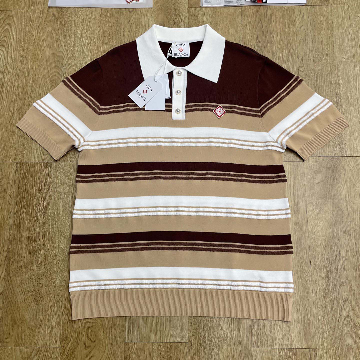 Casablanca Stripe Polo Shirt   D0100 - DesignerGu