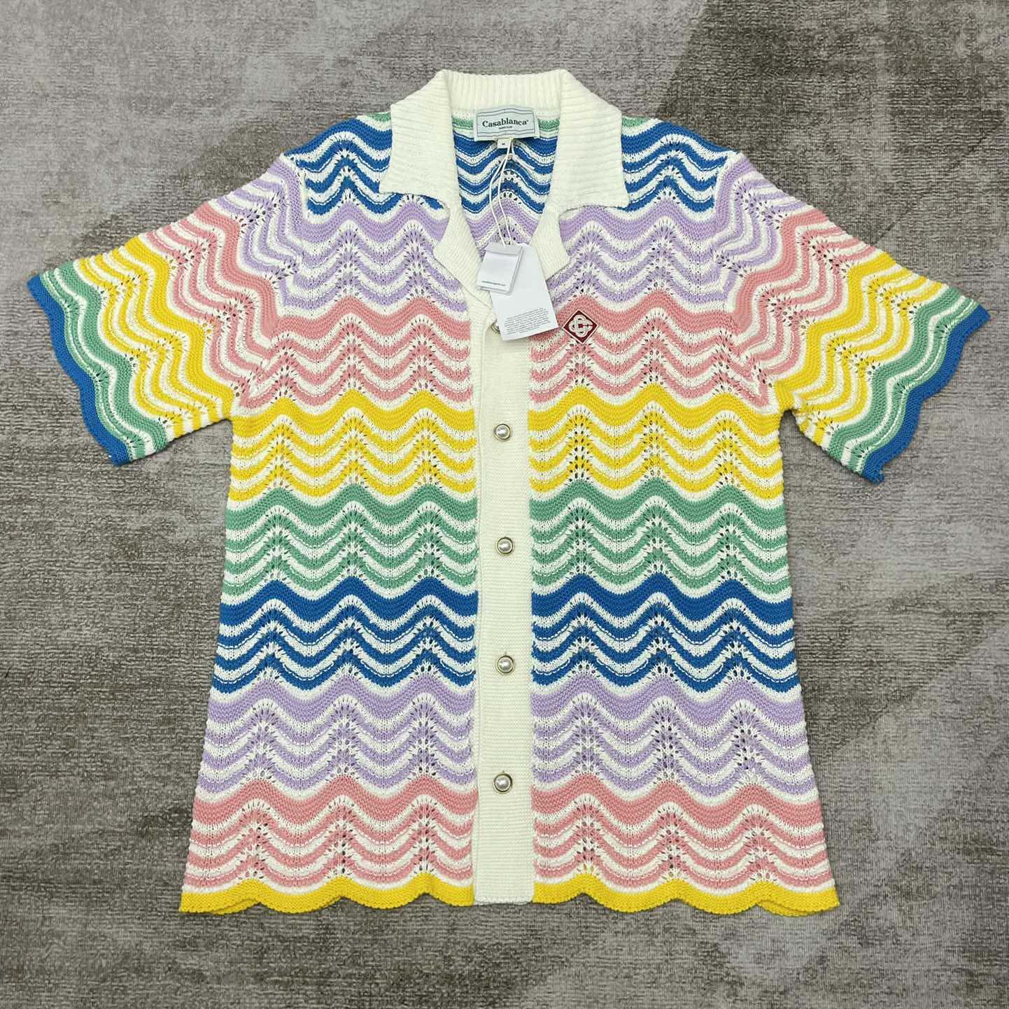 Casablanca Wave Crochet Shirt   D0056 - DesignerGu