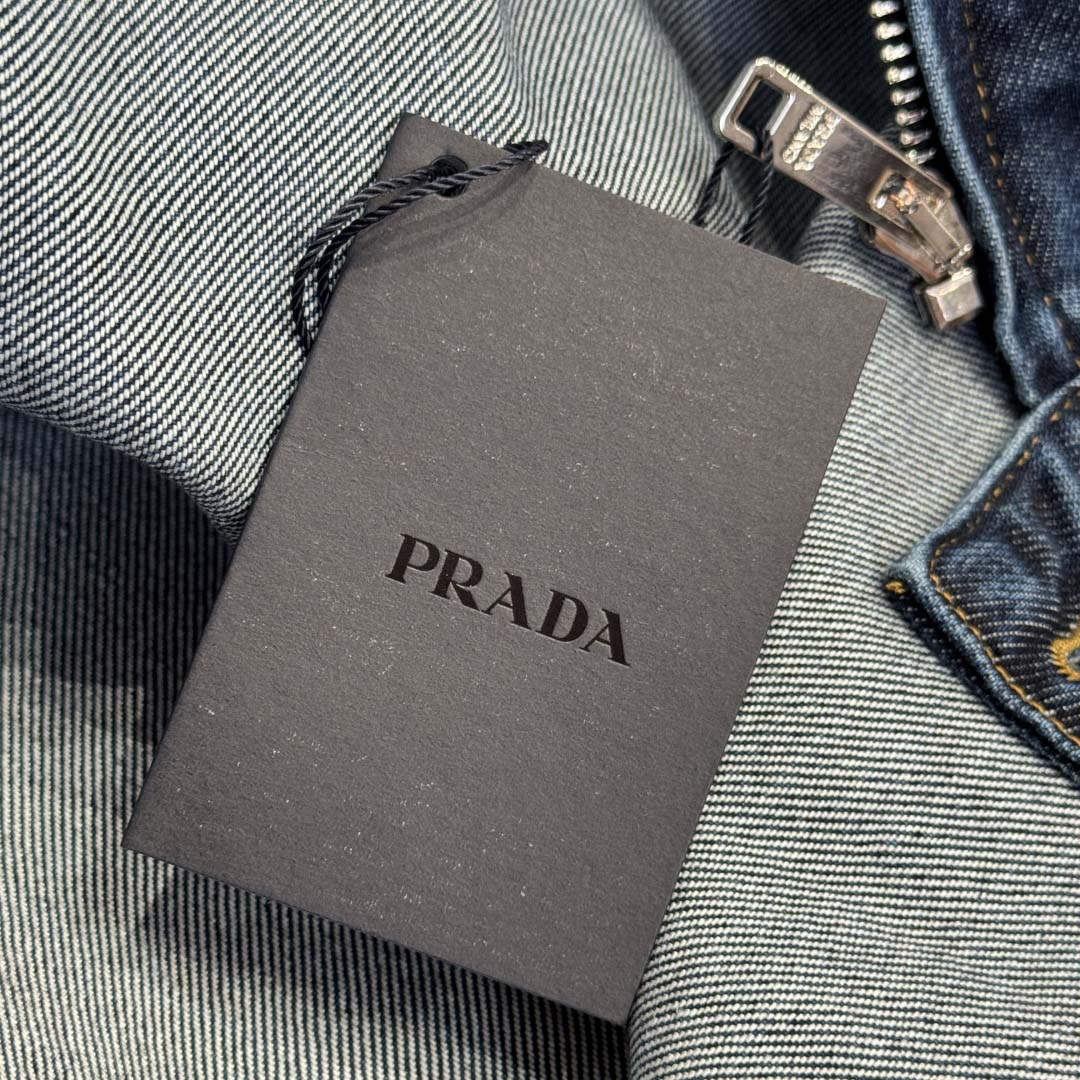 Prada Light Denim Zipper Jacket - DesignerGu