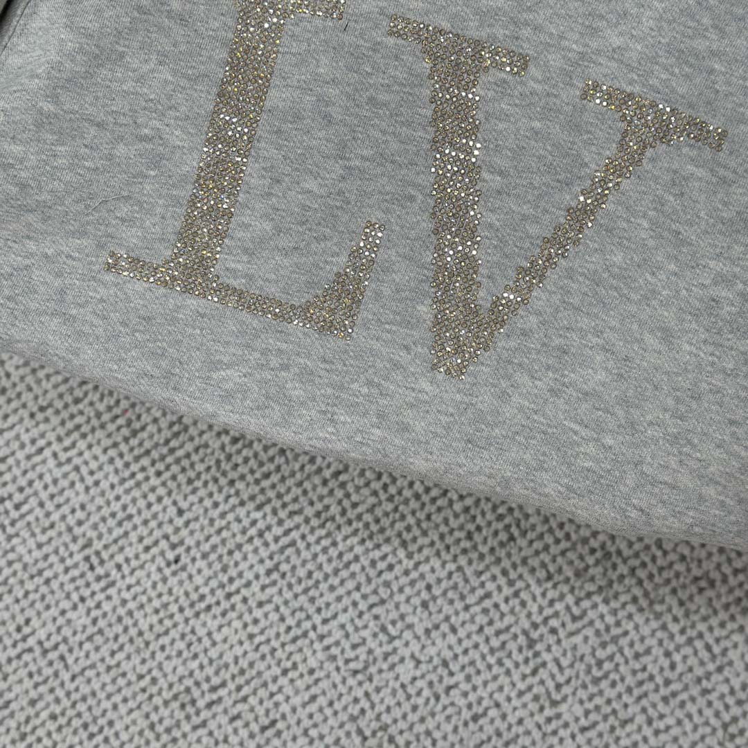 Louis Vuitton Rhinestone Signature Hoodie   1AIBLF - DesignerGu