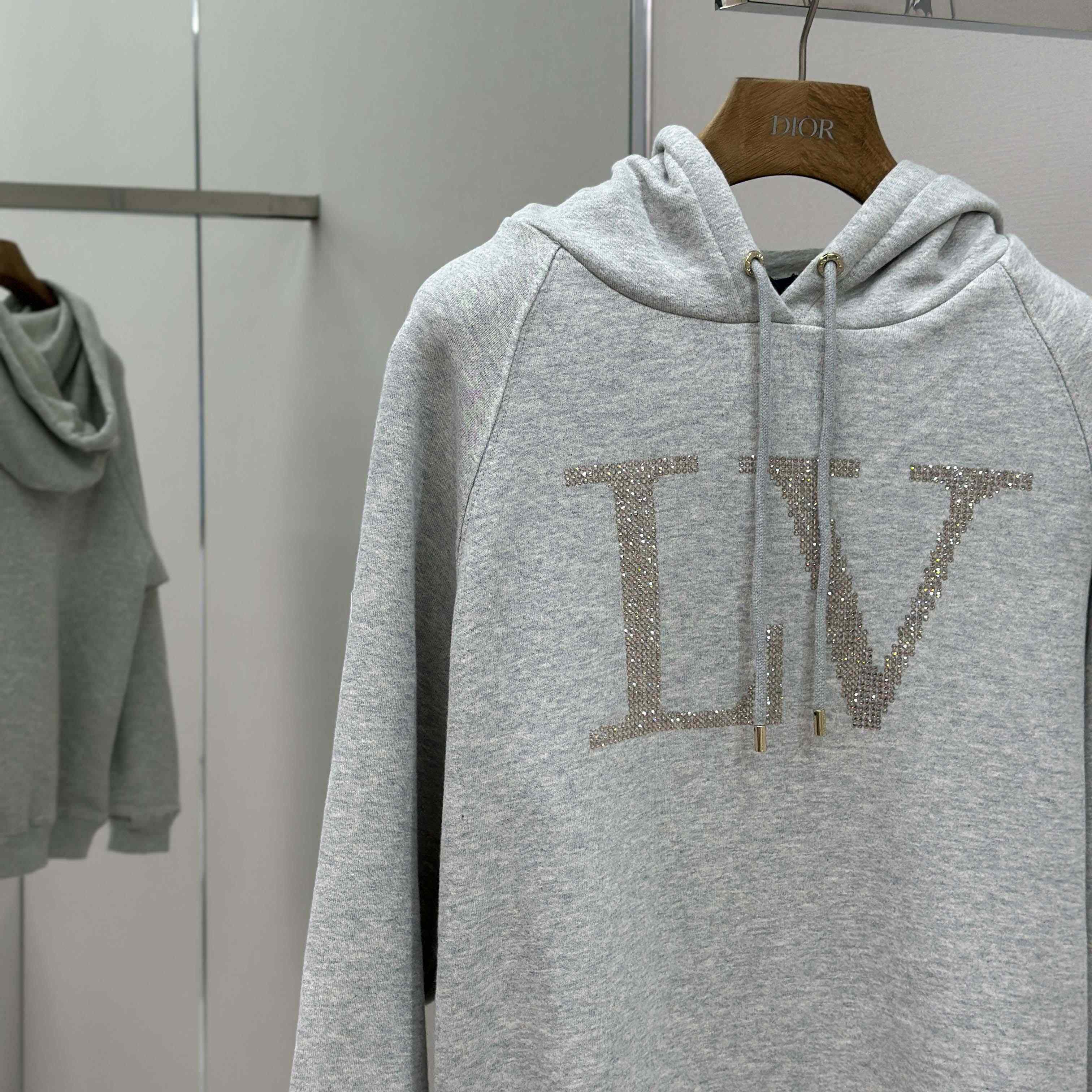 Louis Vuitton Rhinestone Signature Hoodie   1AIBLF - DesignerGu