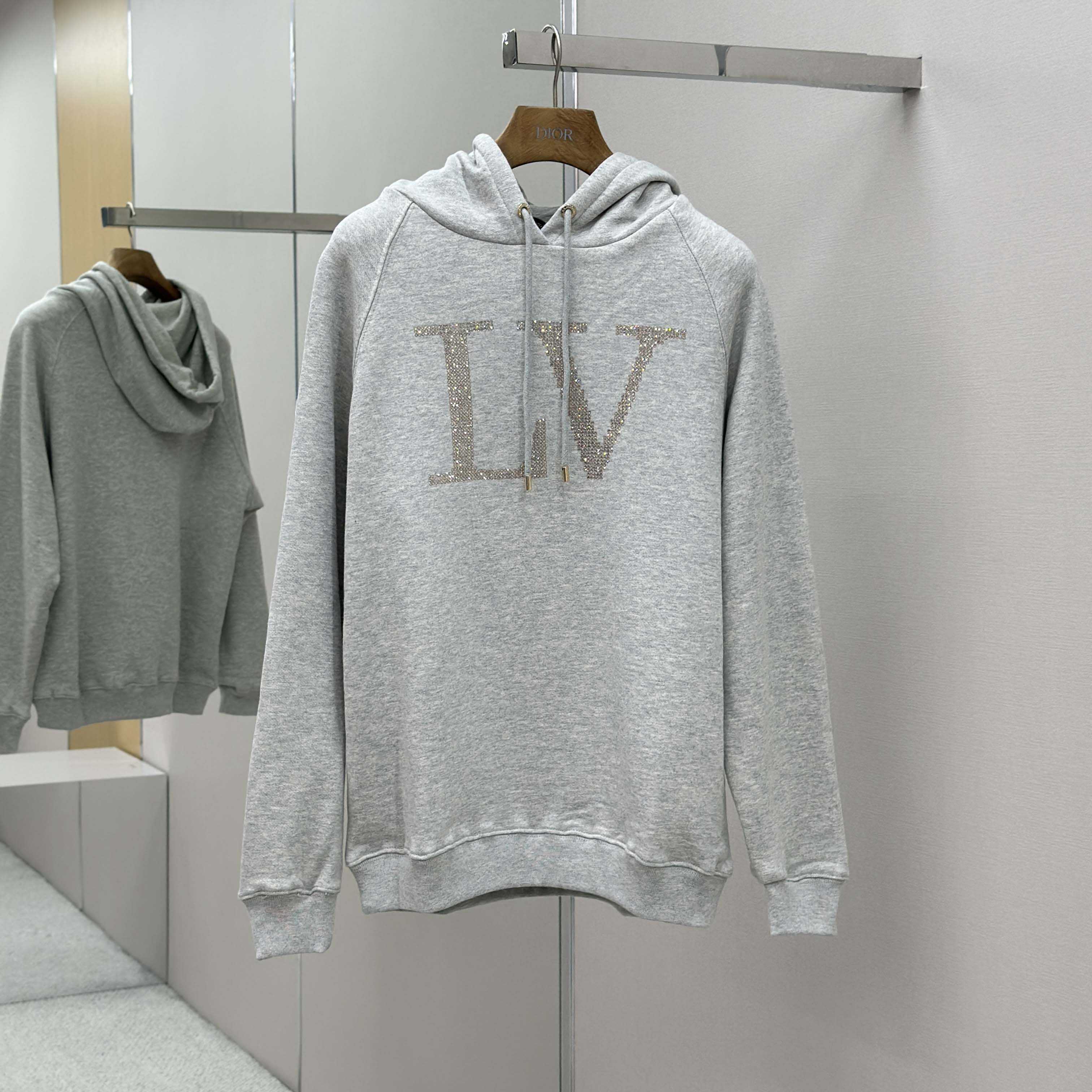Louis Vuitton Rhinestone Signature Hoodie   1AIBLF - DesignerGu