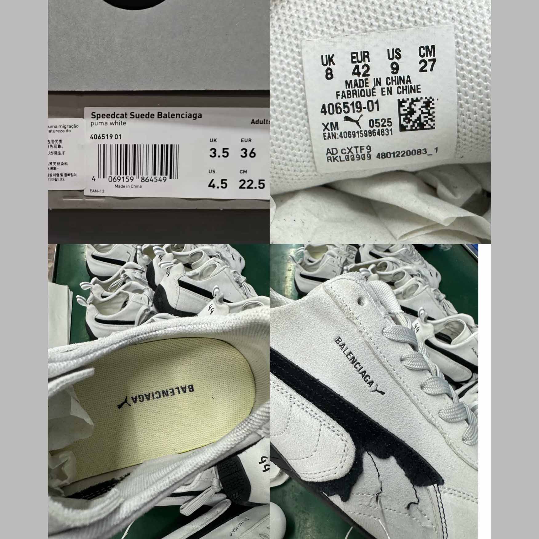 Balenciaga Speedcat Suede Balenciaga In White And Black Distressed Suede Cowskin - DesignerGu