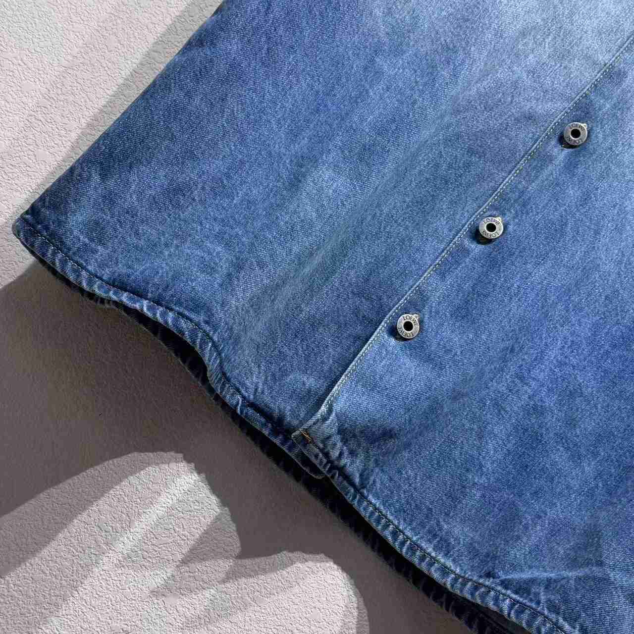 Loewe Anagram Short Sleeve Shirt In Denim - DesignerGu