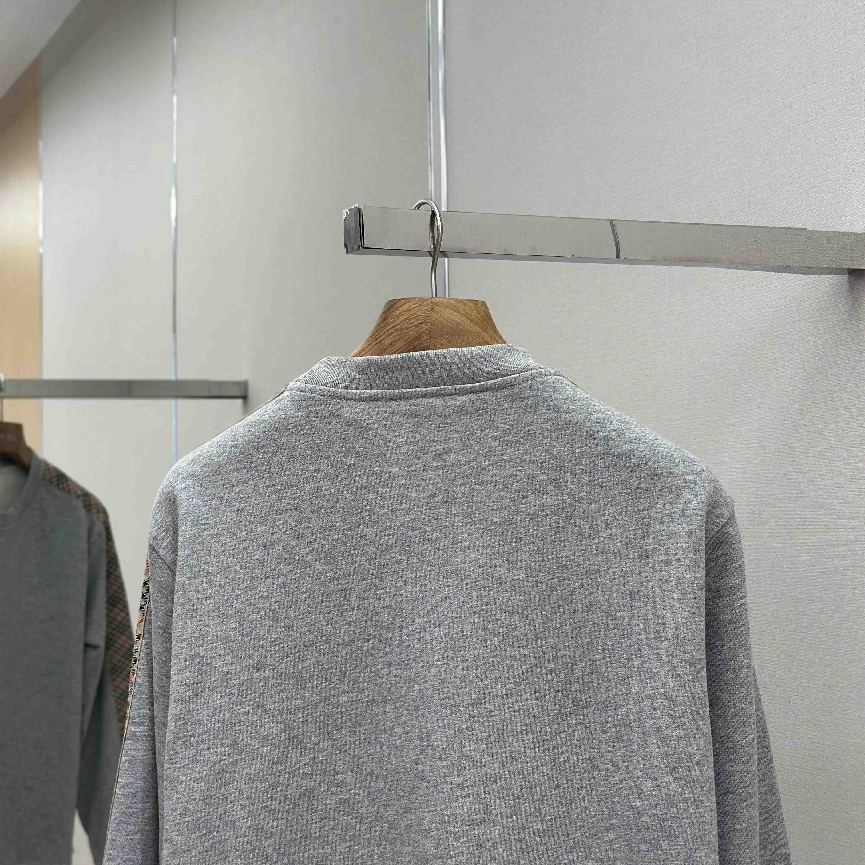 Burberry Check Trim Cotton Sweatshirt - DesignerGu