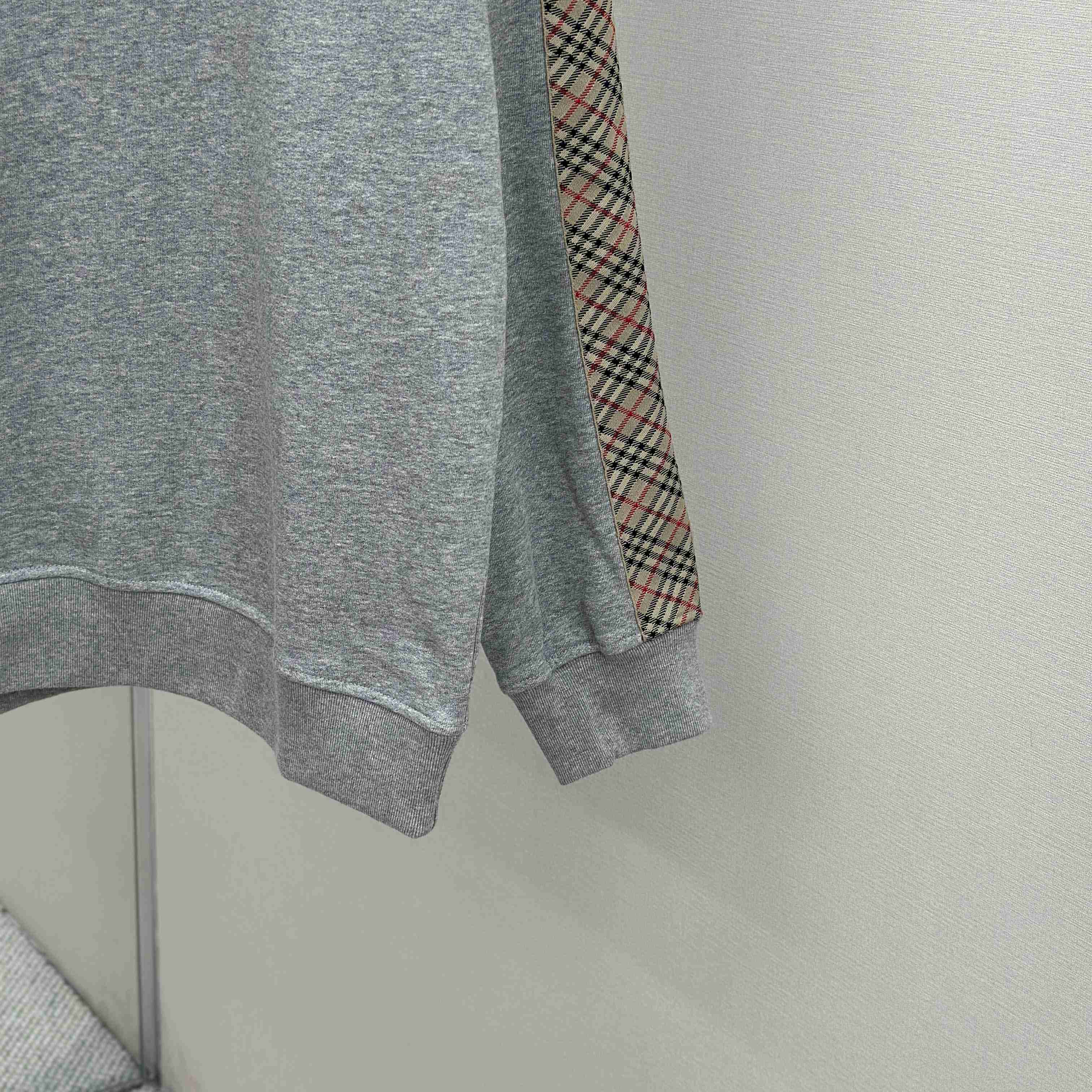 Burberry Check Trim Cotton Sweatshirt - DesignerGu