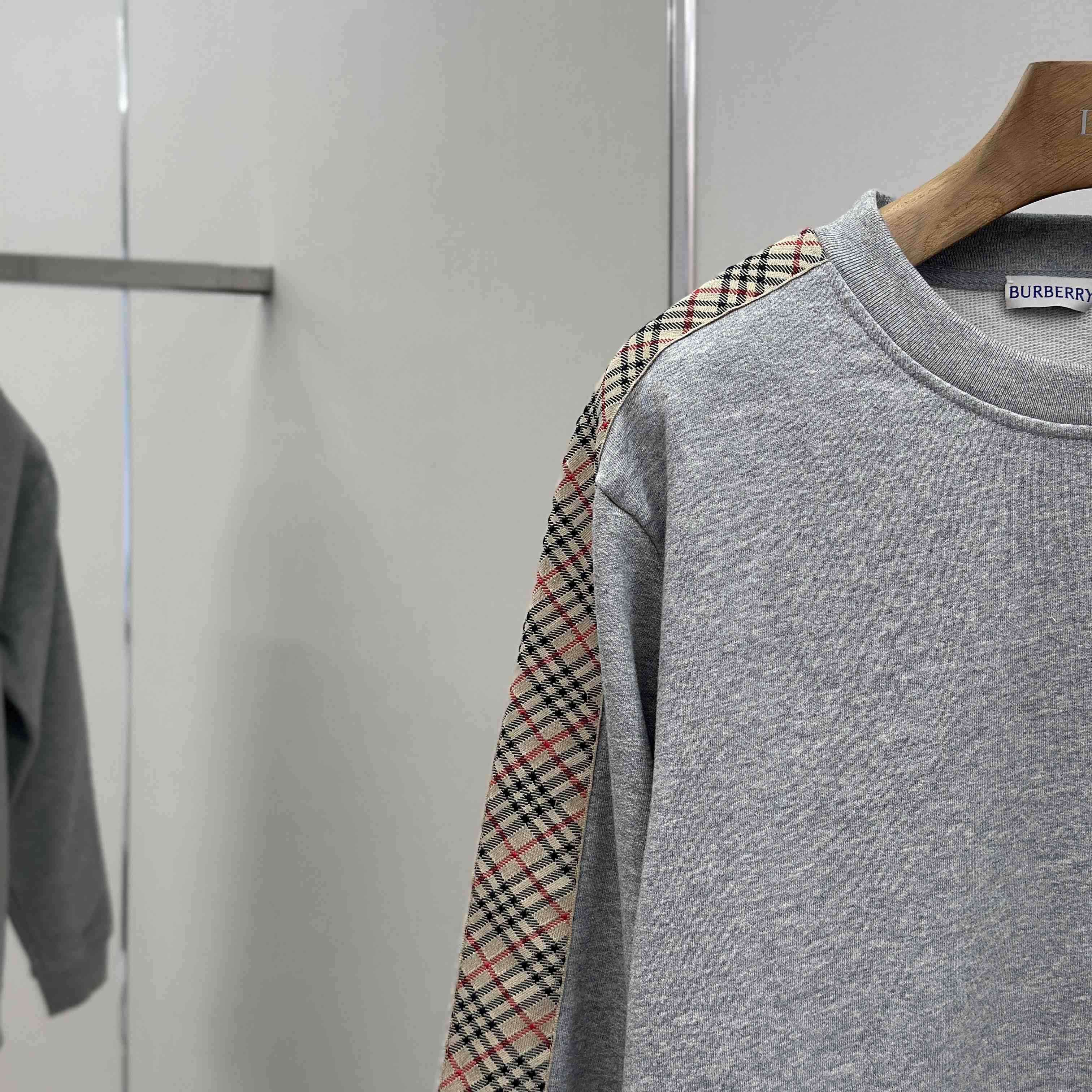 Burberry Check Trim Cotton Sweatshirt - DesignerGu