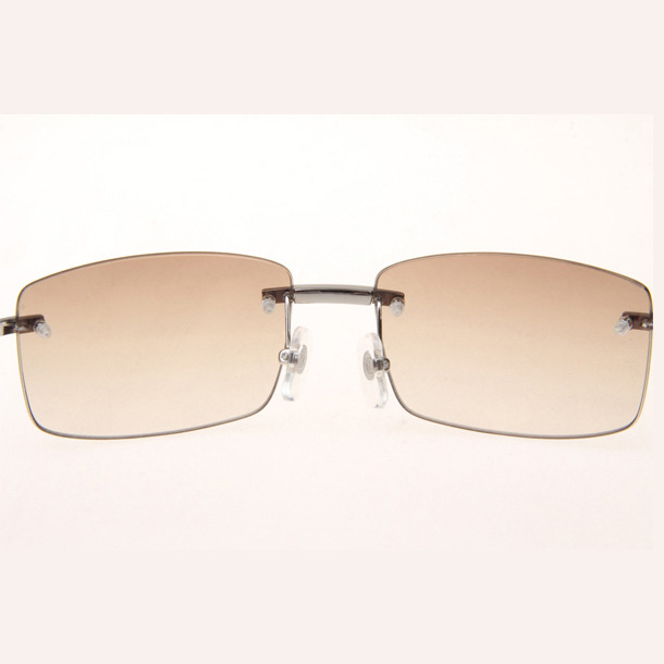 Cartier CT_3524012 Diamond White Buffalo Sunglasses In Silver Brown - DesignerGu
