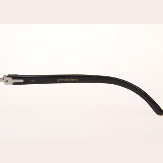 Cartier CT_3524012 Diamond Black Buffalo Eyeglasses In Silver - DesignerGu