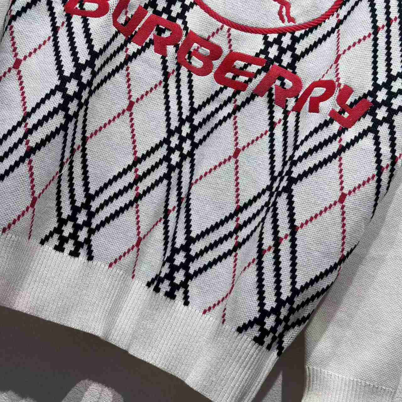 Burberry Argyle Check Wool Blend Sweater - DesignerGu