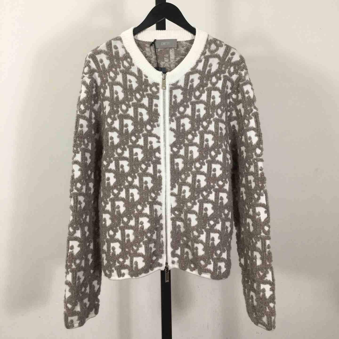 Dior Oblique Cardigan White Wool - DesignerGu