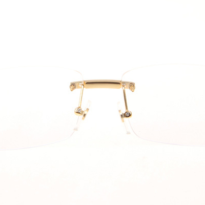 Cartier CT_3524012 Diamond White Buffalo Eyeglasses In Gold - DesignerGu