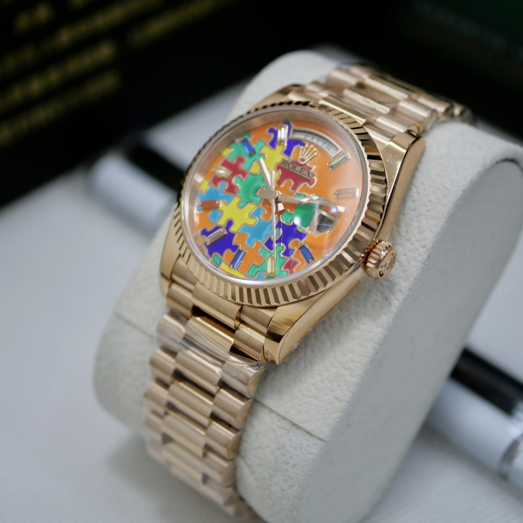 Rolex Oyster Perpetual Day-Date, 36mm, rose gold  128235 - DesignerGu