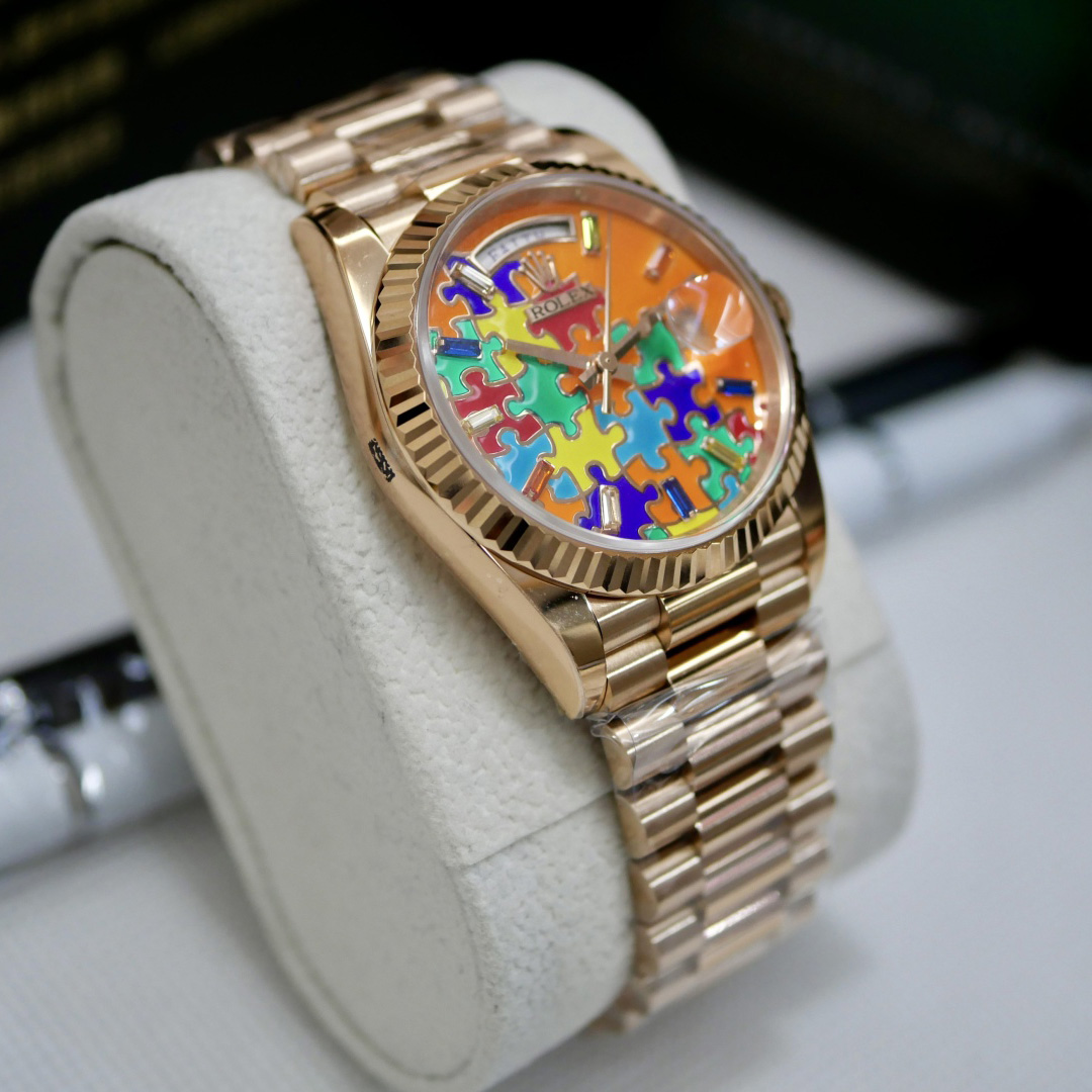 Rolex Oyster Perpetual Day-Date, 36mm, rose gold  128235 - DesignerGu