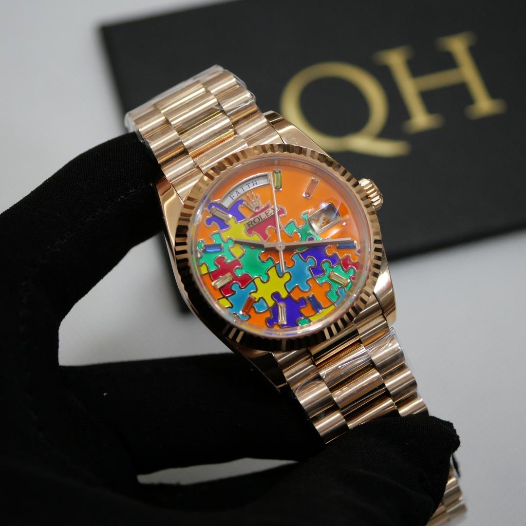 Rolex Oyster Perpetual Day-Date, 36mm, rose gold  128235 - DesignerGu