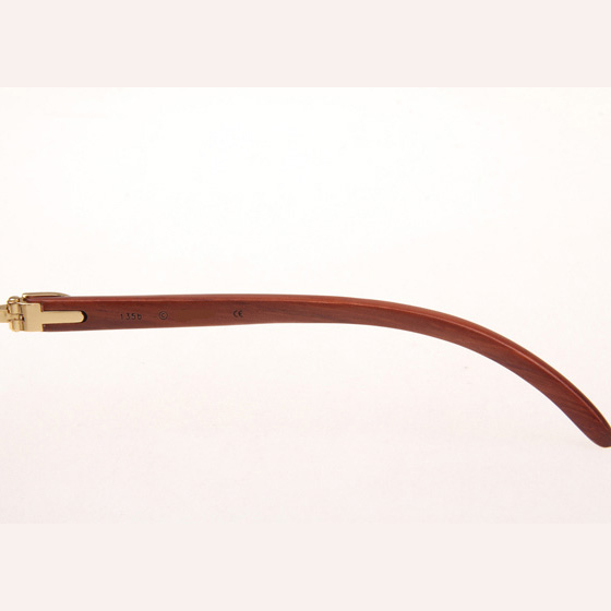 Cartier CT_3524012 Diamond Wood Eyeglasses In Gold_Brown - DesignerGu