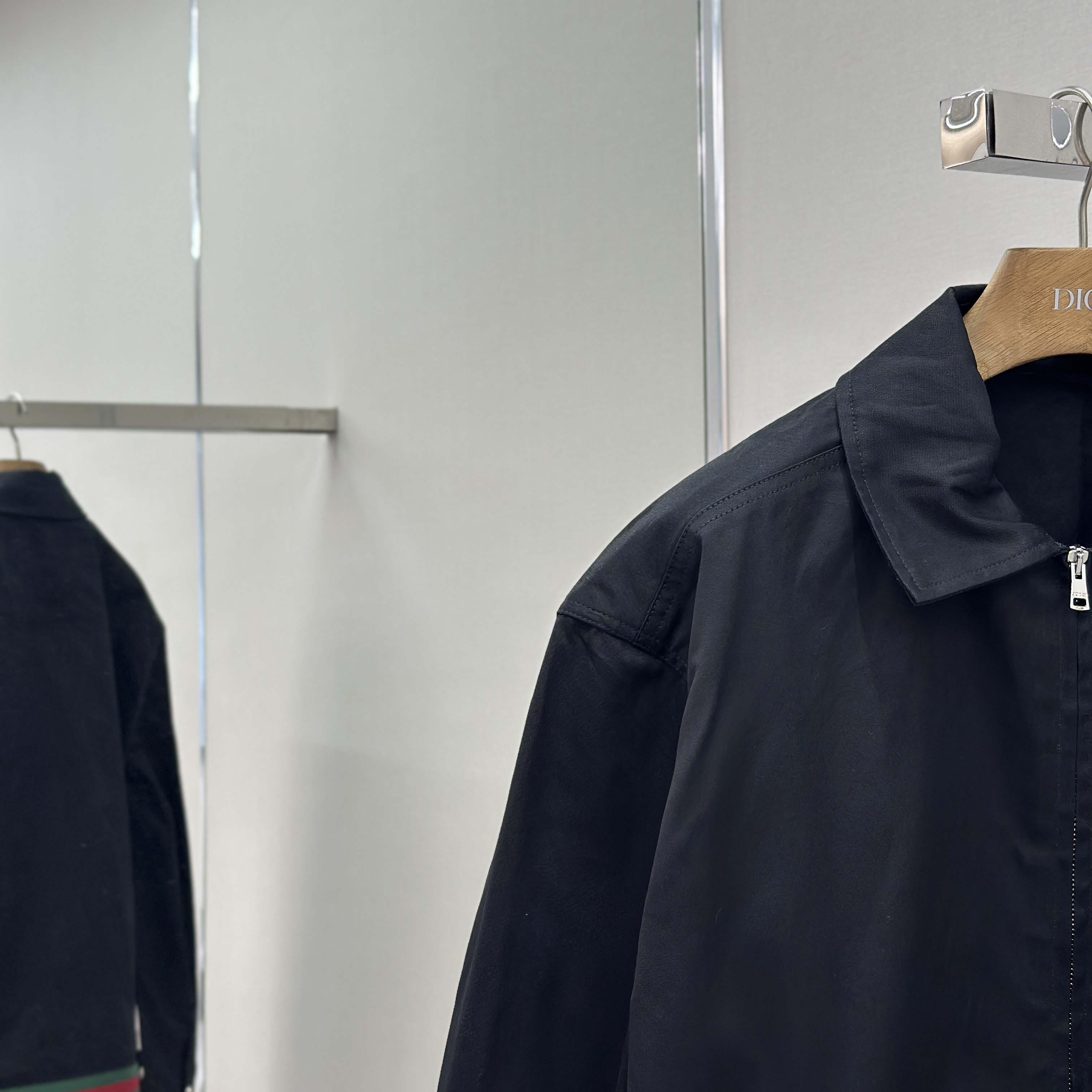 Gucci Cotton Twill Jacket With Web Detail - DesignerGu