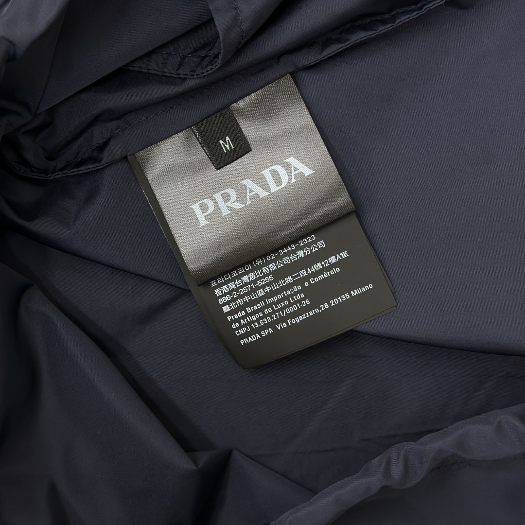 Prada Navy Blue Re-Nylon Wind Breaker - DesignerGu
