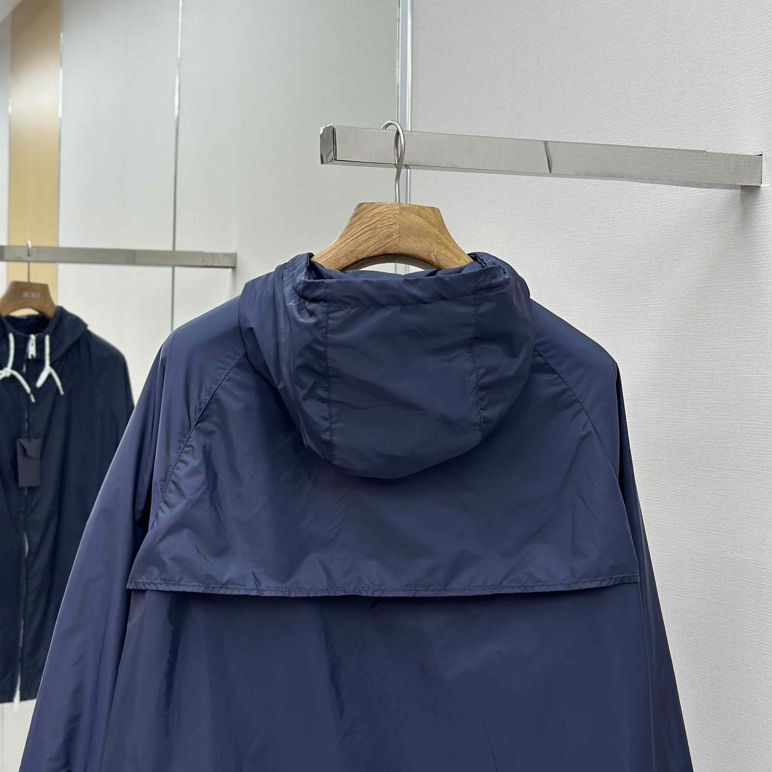 Prada Navy Blue Re-Nylon Wind Breaker - DesignerGu