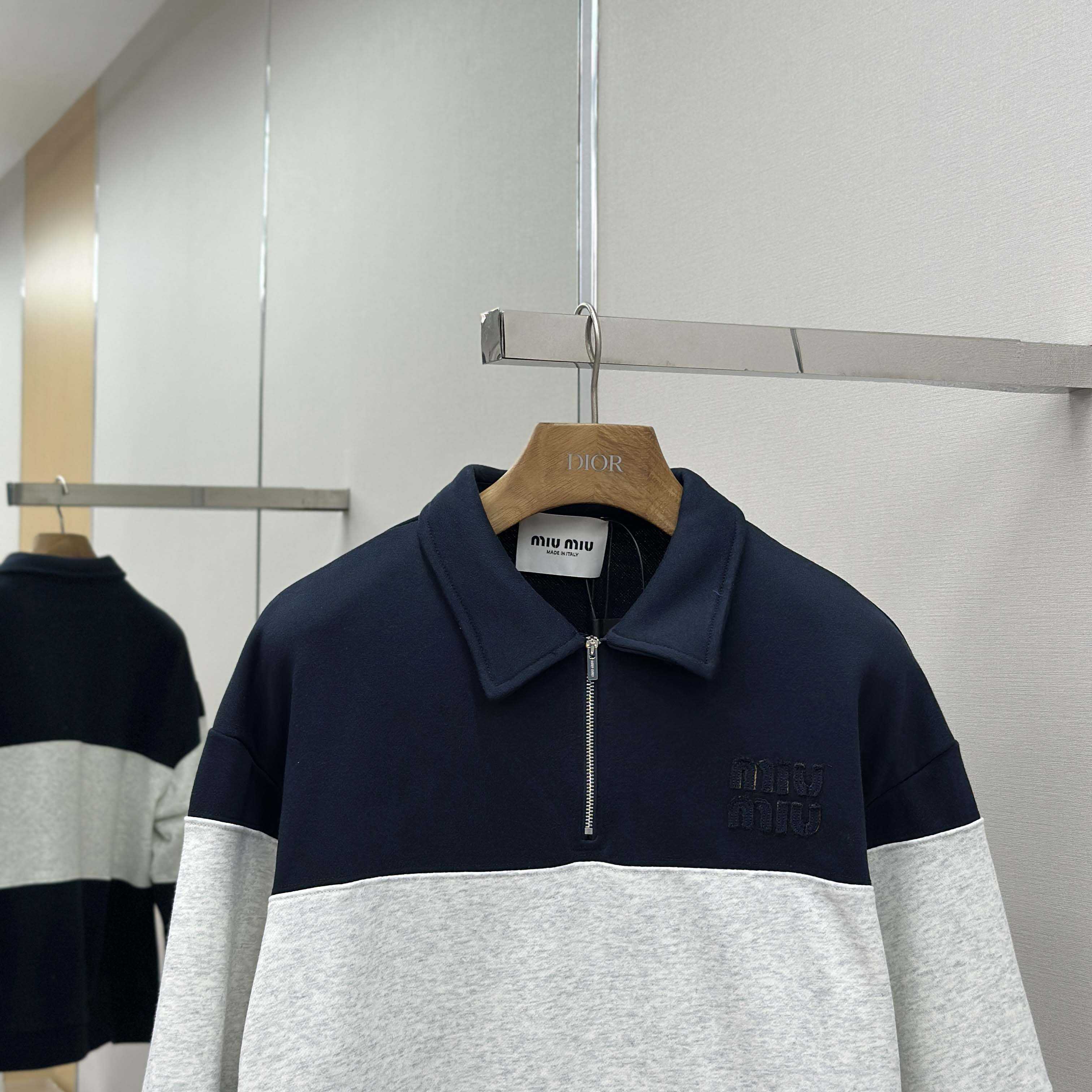 Miu Miu Half-zip Cotton Sweatshirt - DesignerGu