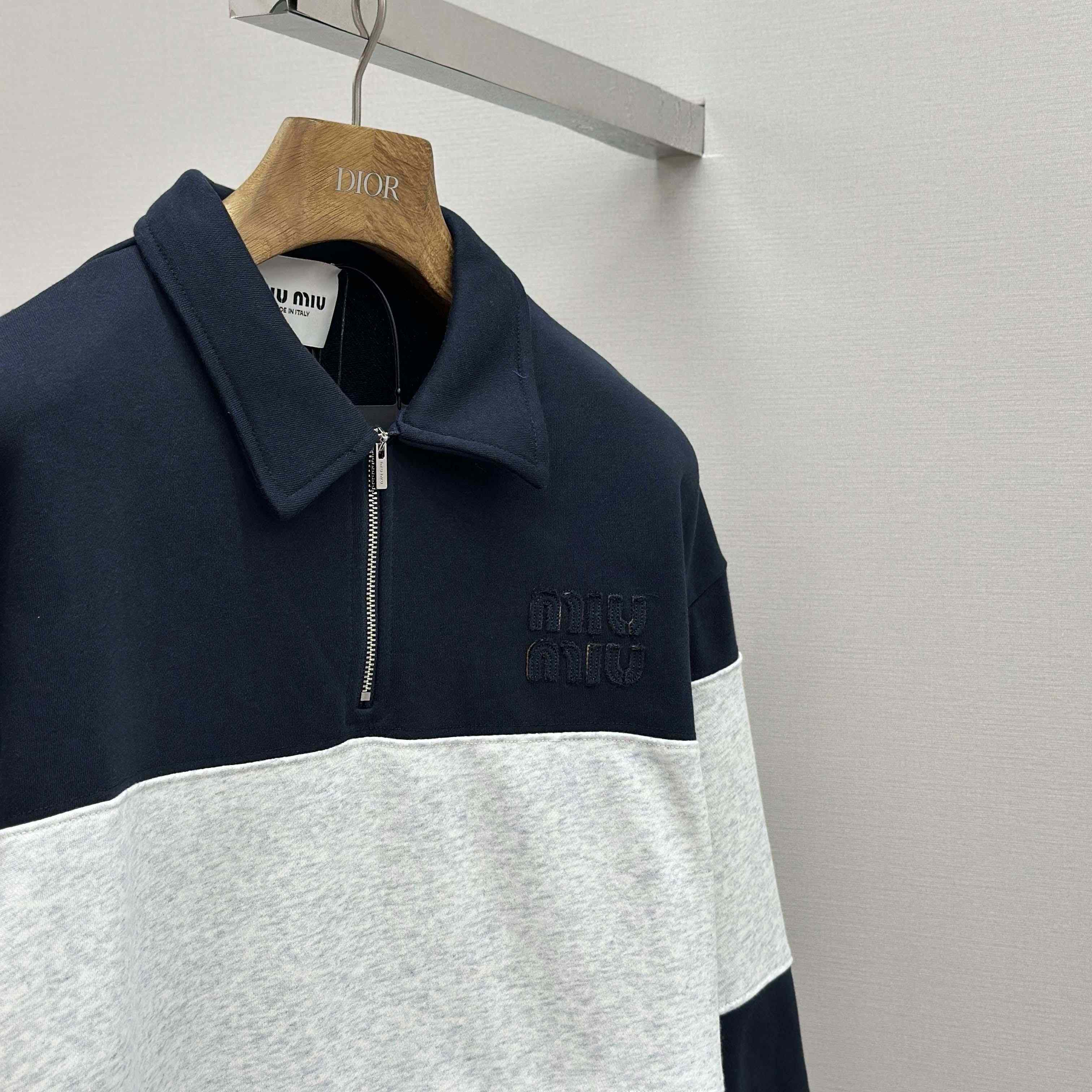 Miu Miu Half-zip Cotton Sweatshirt - DesignerGu