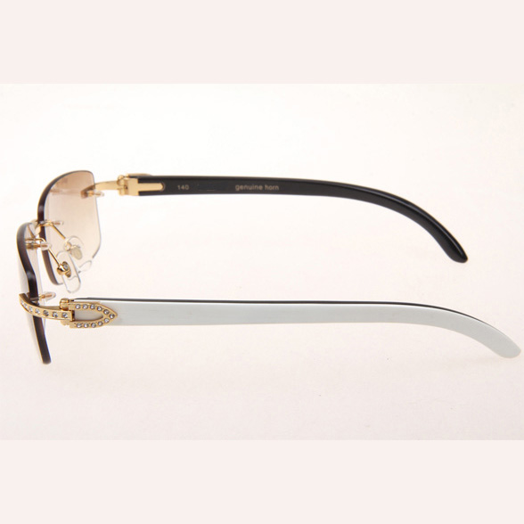 Cartier CT_3524012 Diamond White Mix Black Buffalo Eyeglasses In Gold Brown - DesignerGu