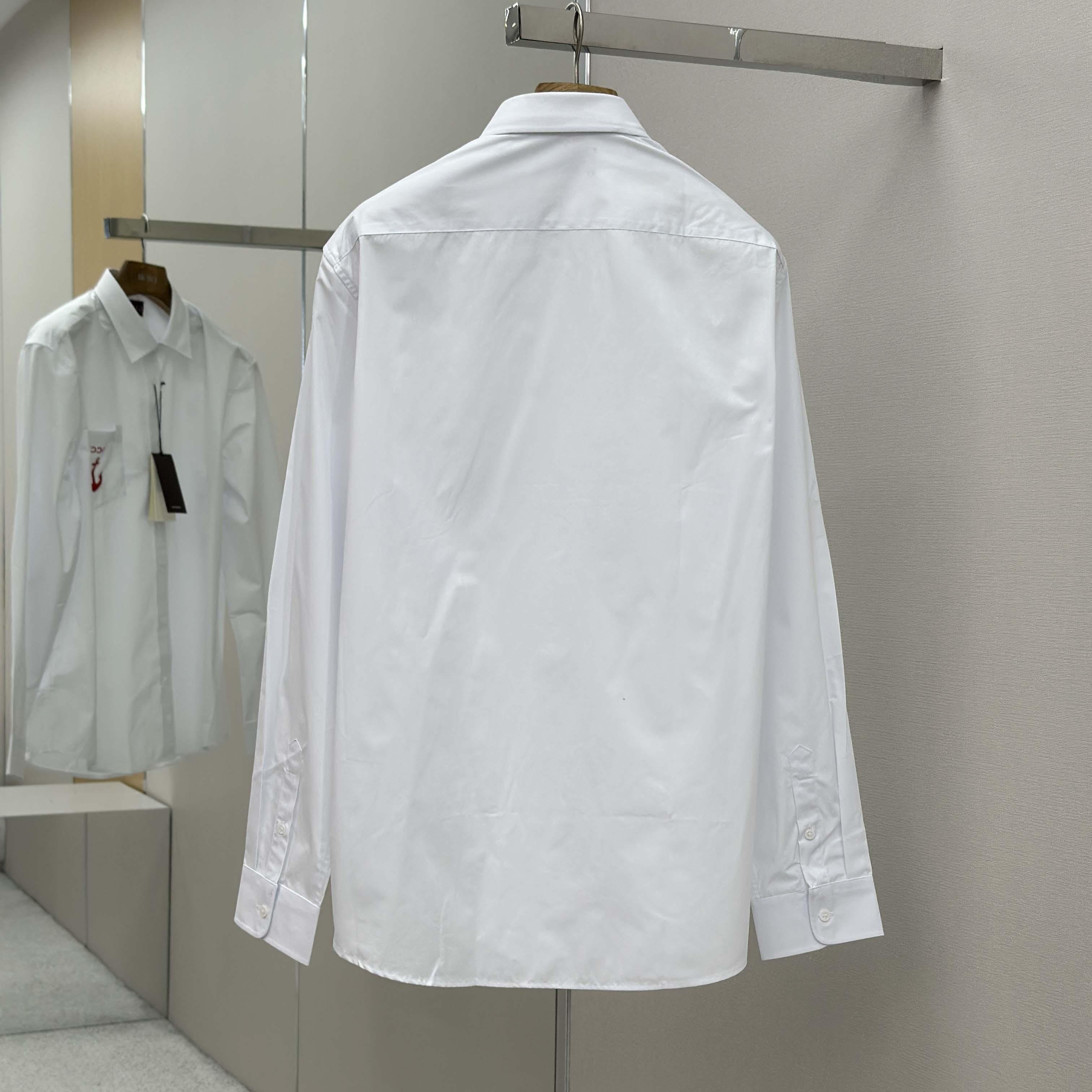 Gucci Cotton Poplin Shirt With Embroidery - DesignerGu