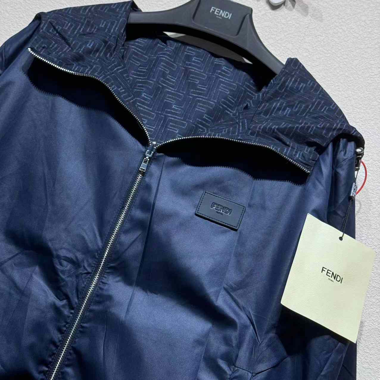Fendi Blue FF Nylon Jacket - DesignerGu