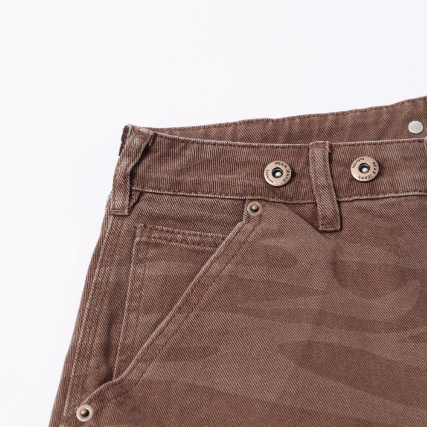 Hellstar Brown Camo Denim Shorts - DesignerGu