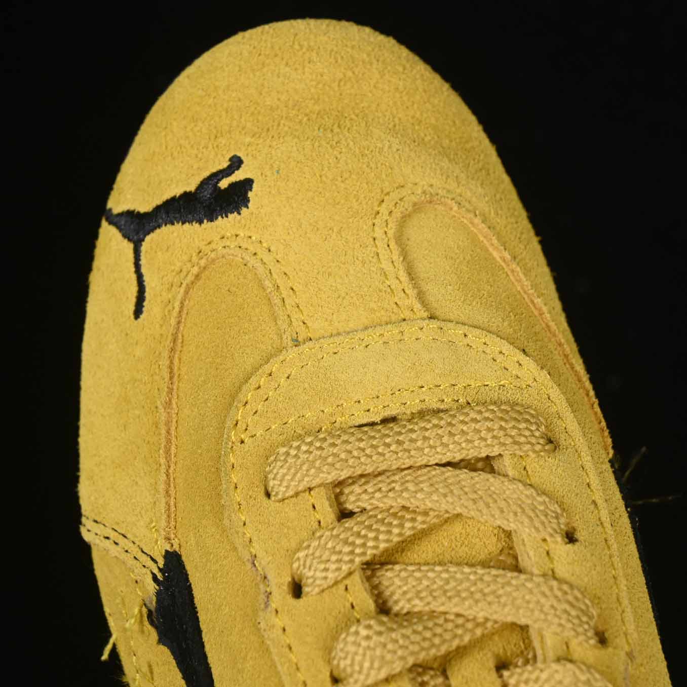 Balenciaga Speedcat Suede Balenciaga In Yellow And Black Distressed Suede Cowskin - DesignerGu